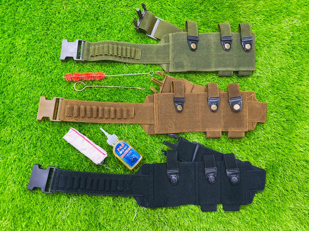 Classic Leather Shotgun Cartridge Belt & Holster Set